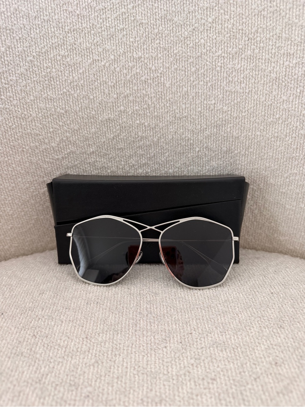 Silver Frame Black Lens Women's Sunglasses
